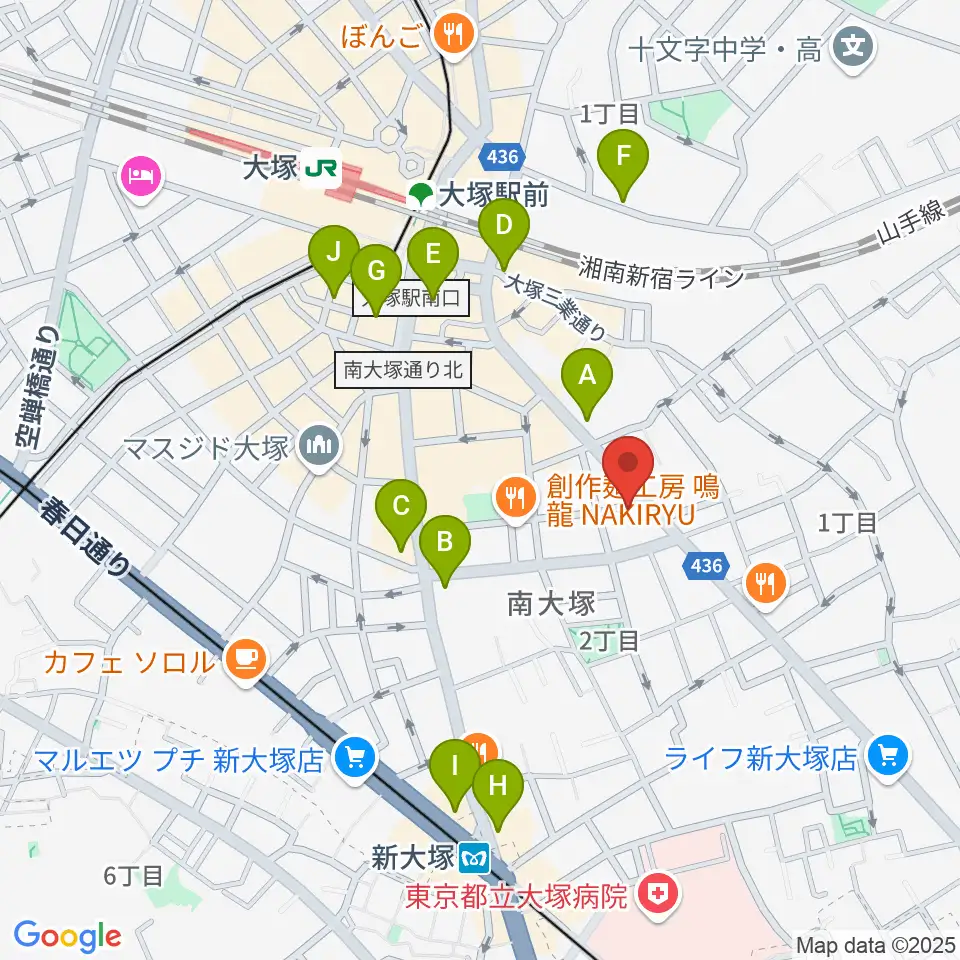 大塚ドンファン周辺のコンビニエンスストア一覧地図