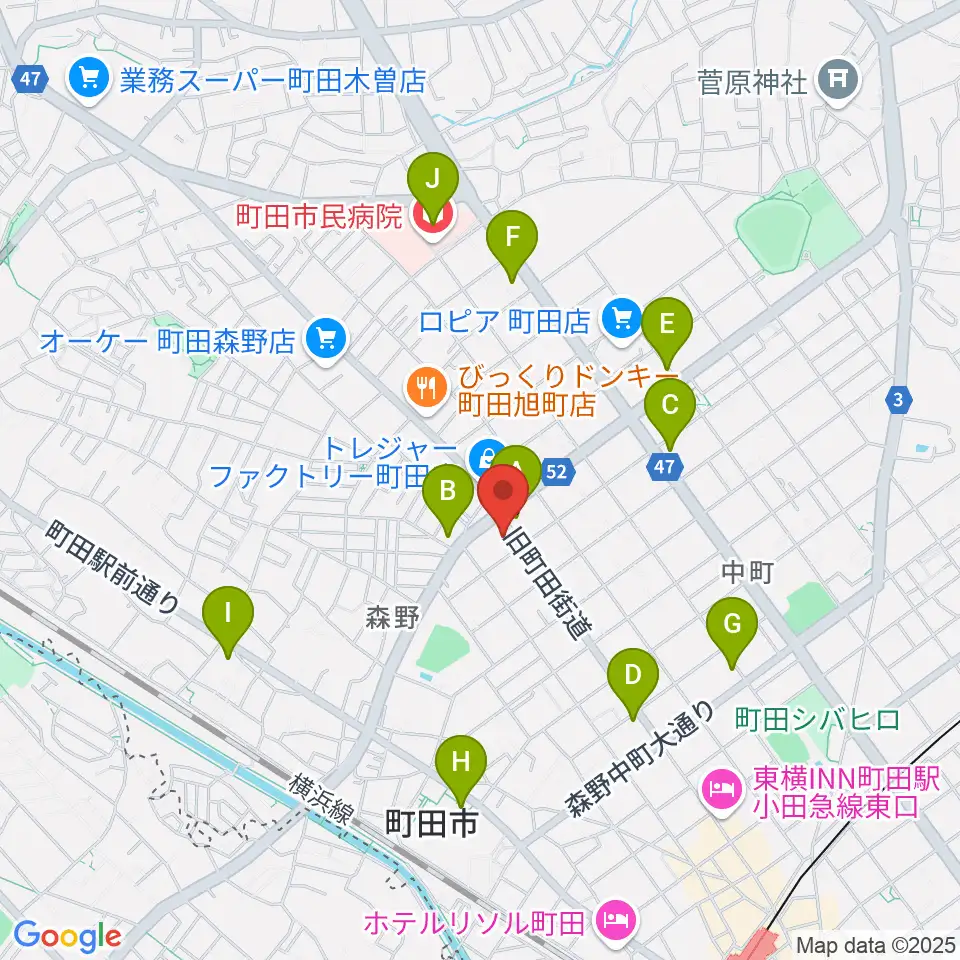 町田SDR周辺のコンビニエンスストア一覧地図