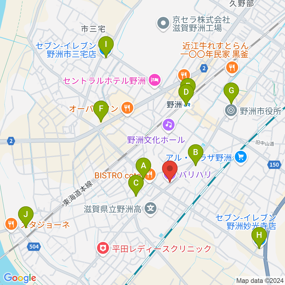 滋賀バリハリ周辺のコンビニエンスストア一覧地図