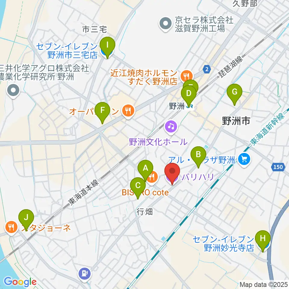 滋賀バリハリ周辺のコンビニエンスストア一覧地図