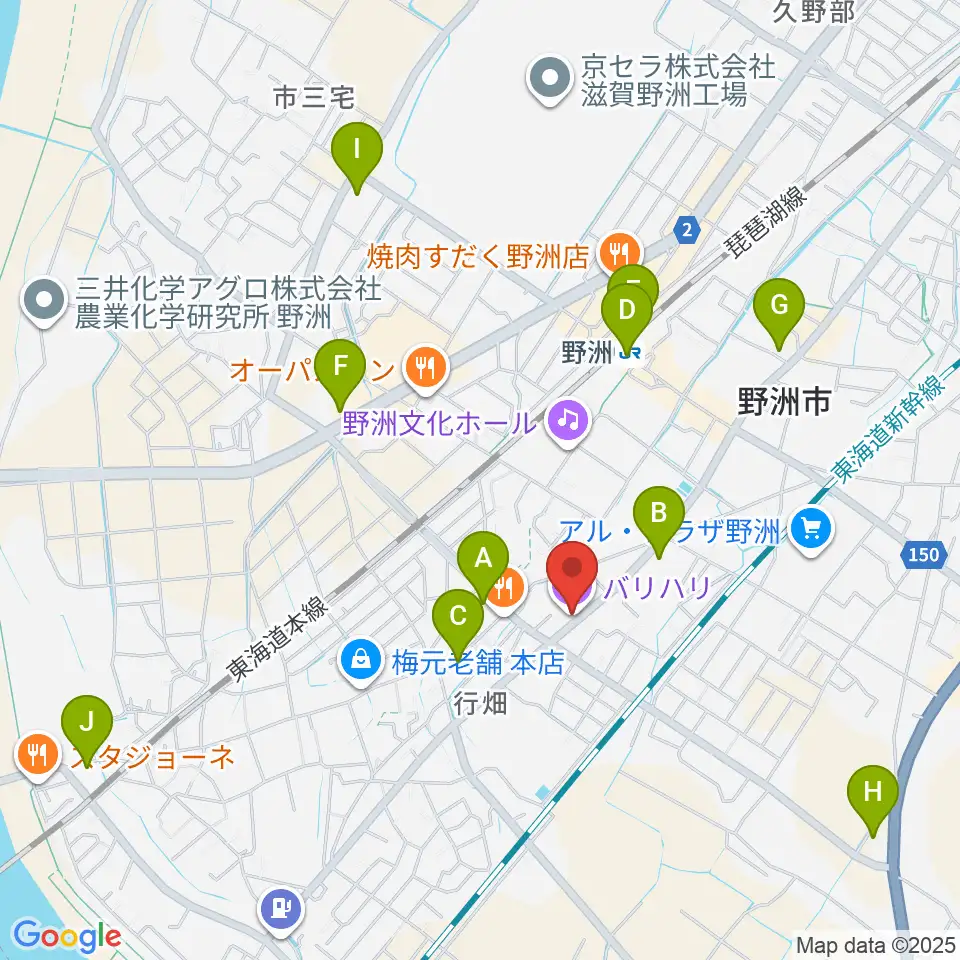 滋賀バリハリ周辺のコンビニエンスストア一覧地図