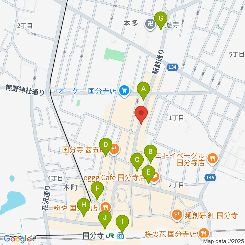 国分寺Morgana周辺のコンビニエンスストア一覧地図