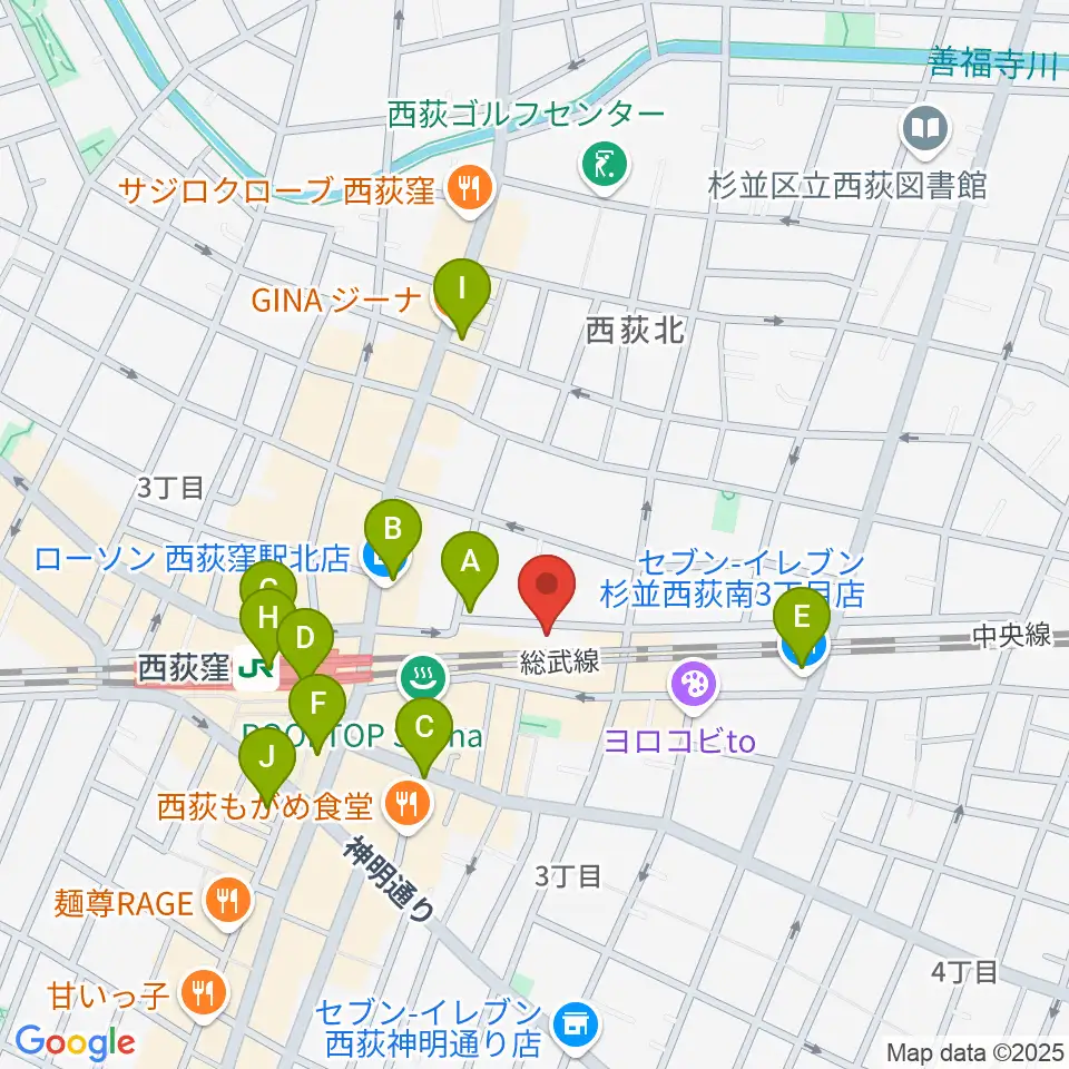 音や金時周辺のコンビニエンスストア一覧地図