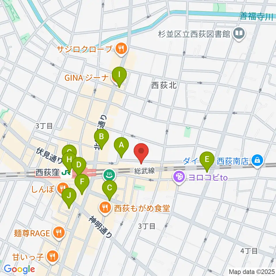音や金時周辺のコンビニエンスストア一覧地図