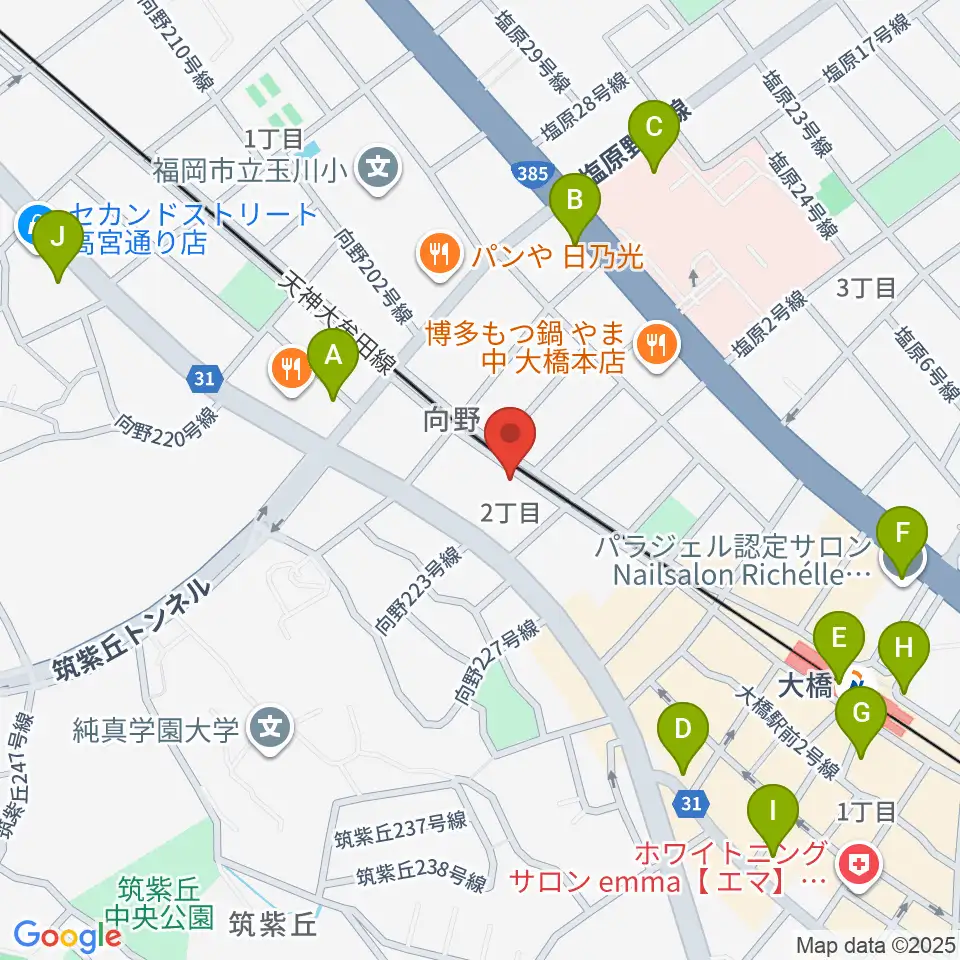 ミュージックスタジオ・バンブー周辺のコンビニエンスストア一覧地図