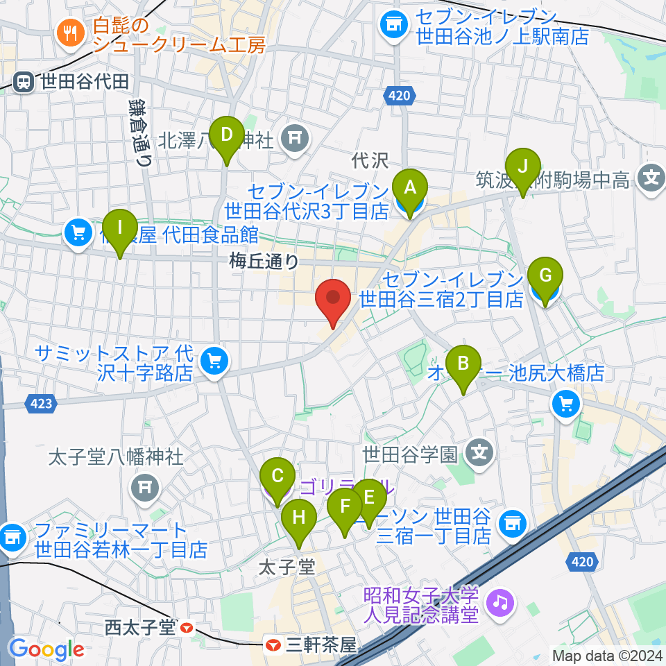 rainford studio周辺のコンビニエンスストア一覧地図