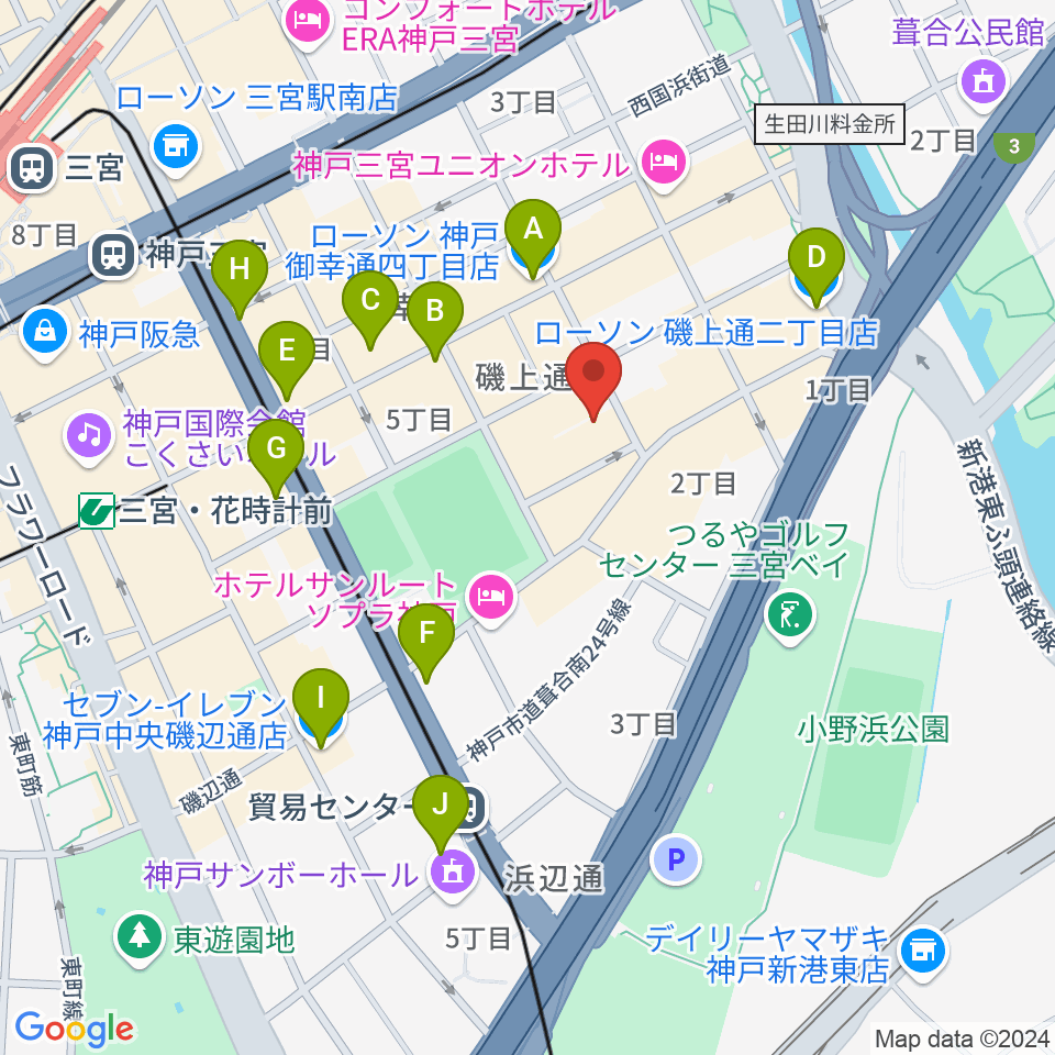 ケイステイション レコーディングスタジオ周辺のコンビニエンスストア一覧地図