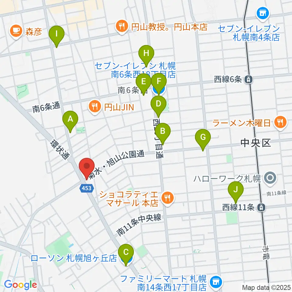 エレキ堂周辺のコンビニエンスストア一覧地図