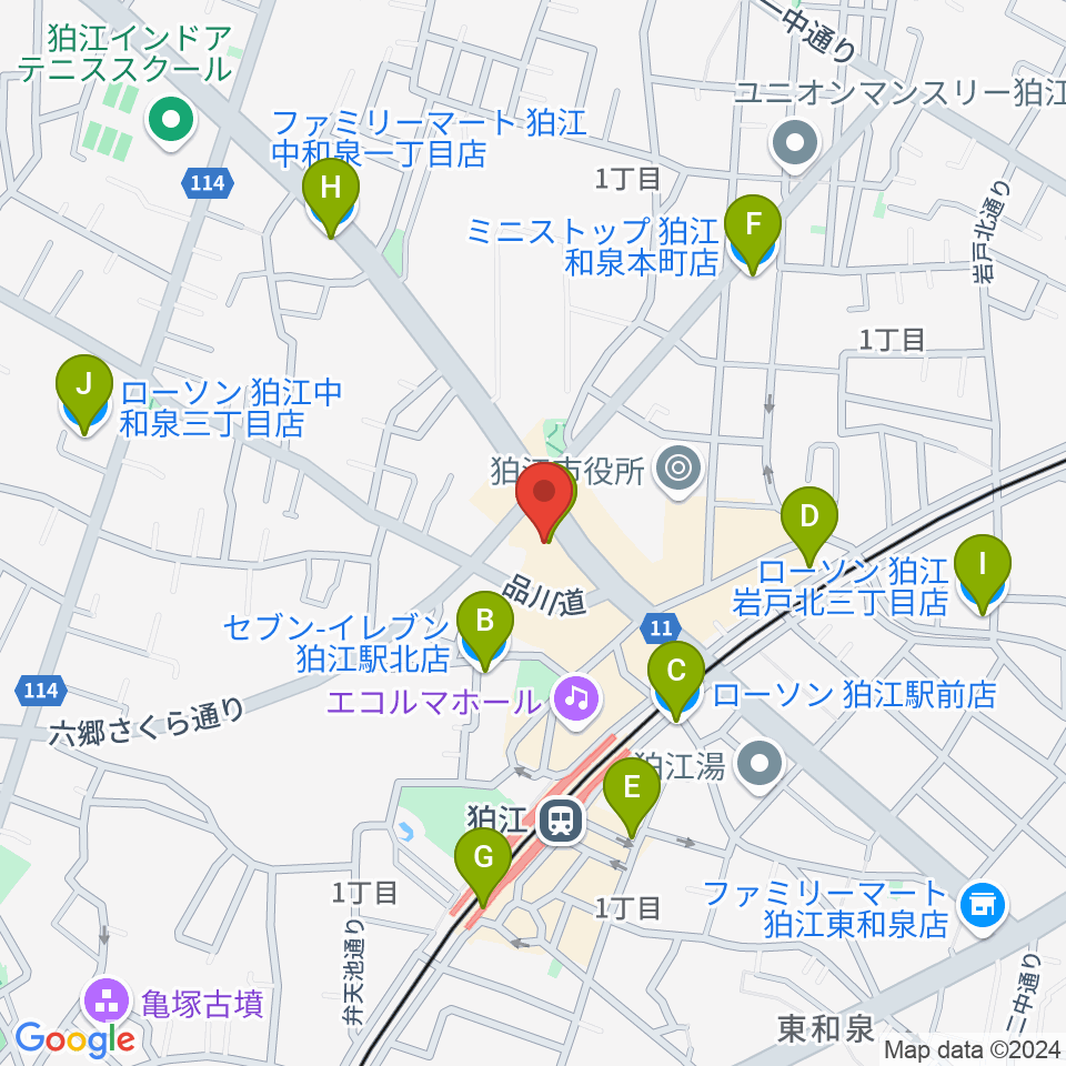 狛江add9th周辺のコンビニエンスストア一覧地図