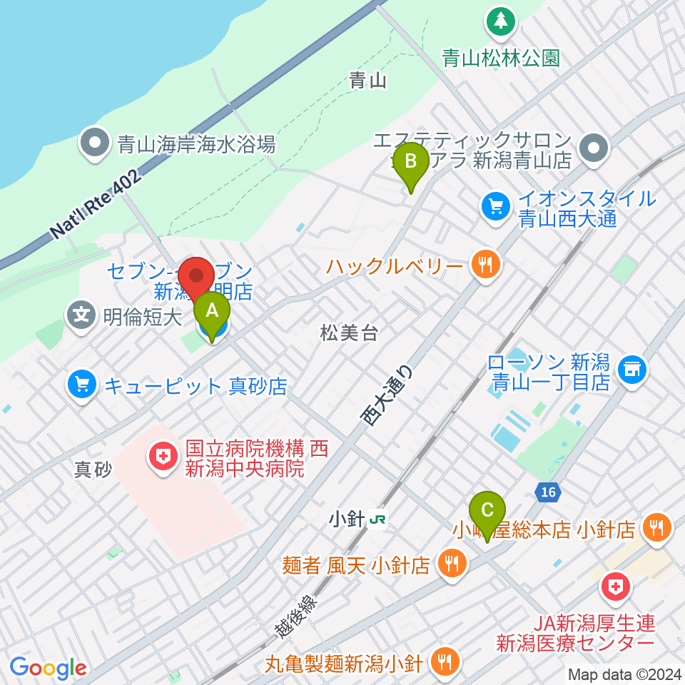 ギターショップイシヤマ周辺のコンビニエンスストア一覧地図