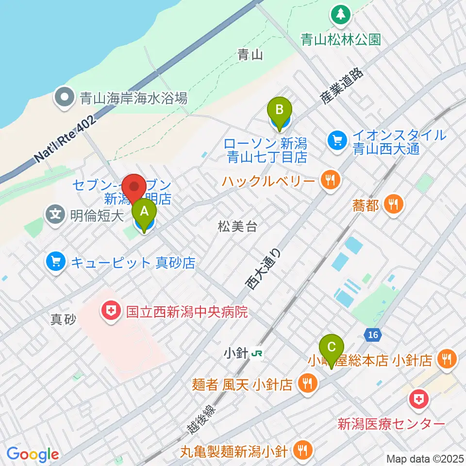 ギターショップイシヤマ周辺のコンビニエンスストア一覧地図