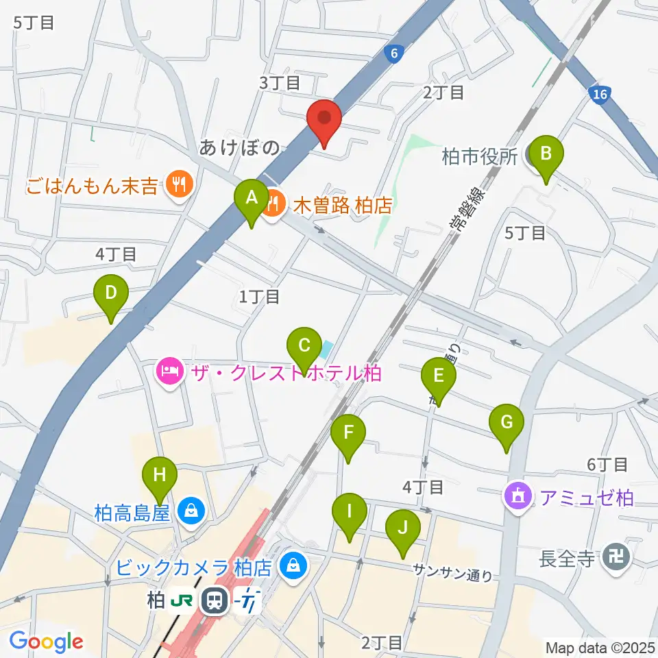 柏アライブ周辺のコンビニエンスストア一覧地図