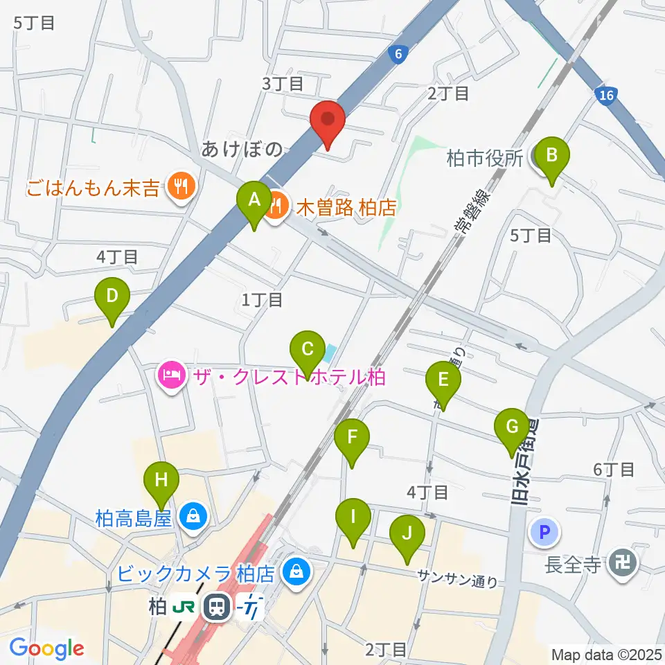 柏アライブ周辺のコンビニエンスストア一覧地図