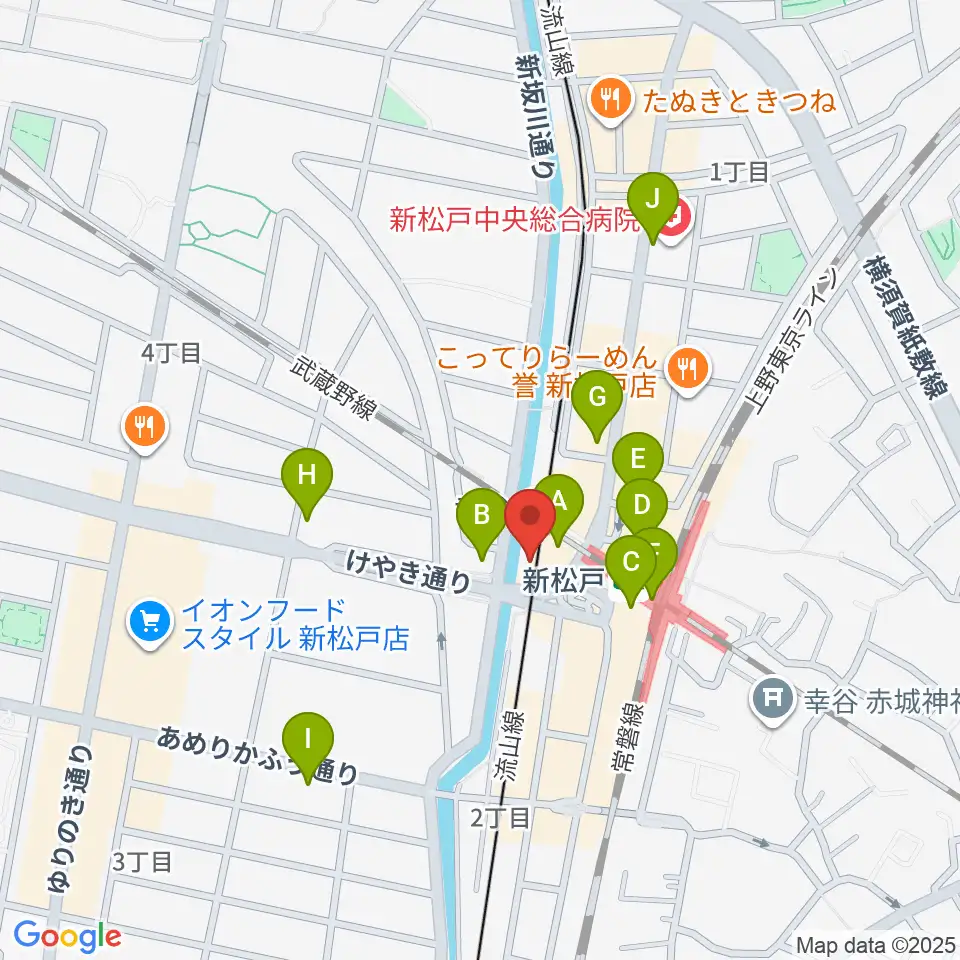 新松戸FIREBIRD周辺のコンビニエンスストア一覧地図