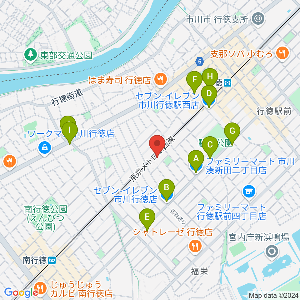 ホットハウス周辺のコンビニエンスストア一覧地図