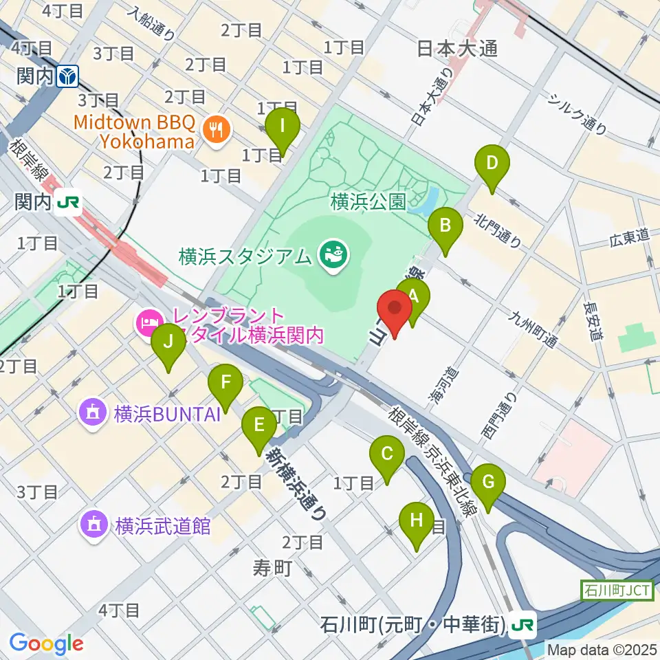 横浜セブンスアベニュー周辺のコンビニエンスストア一覧地図
