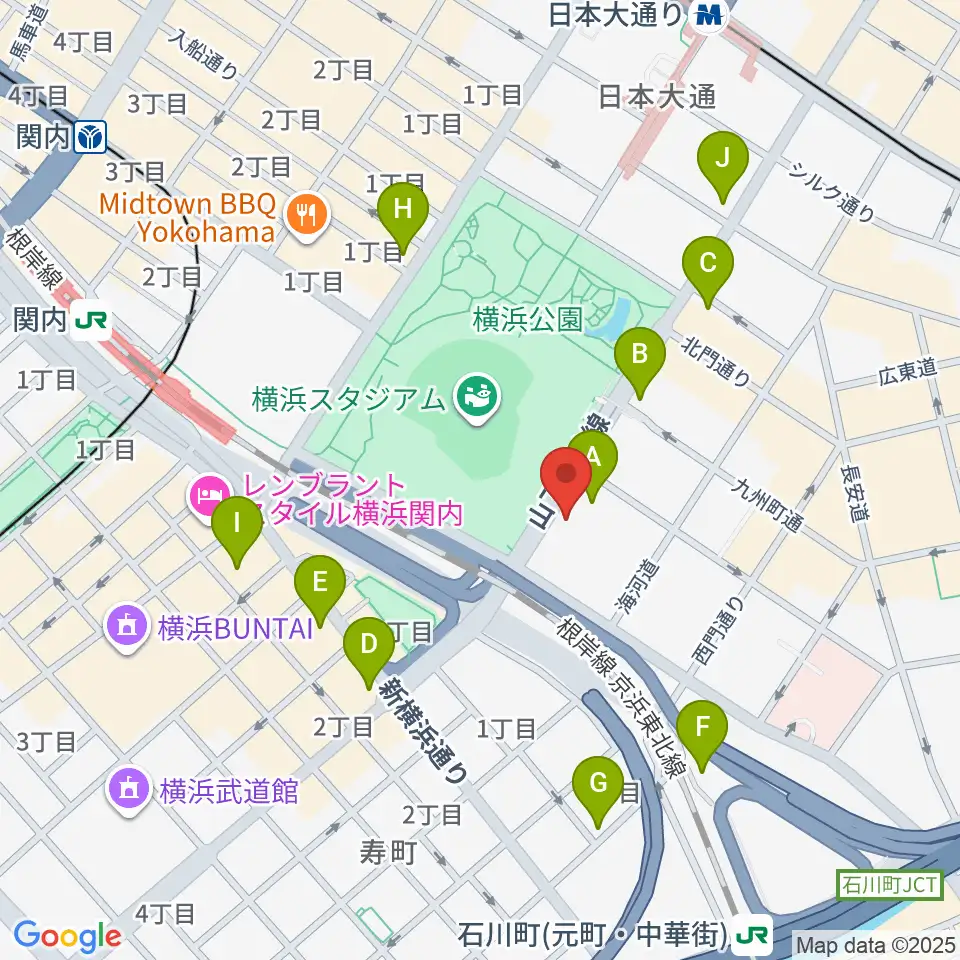 横浜セブンスアベニュー周辺のコンビニエンスストア一覧地図