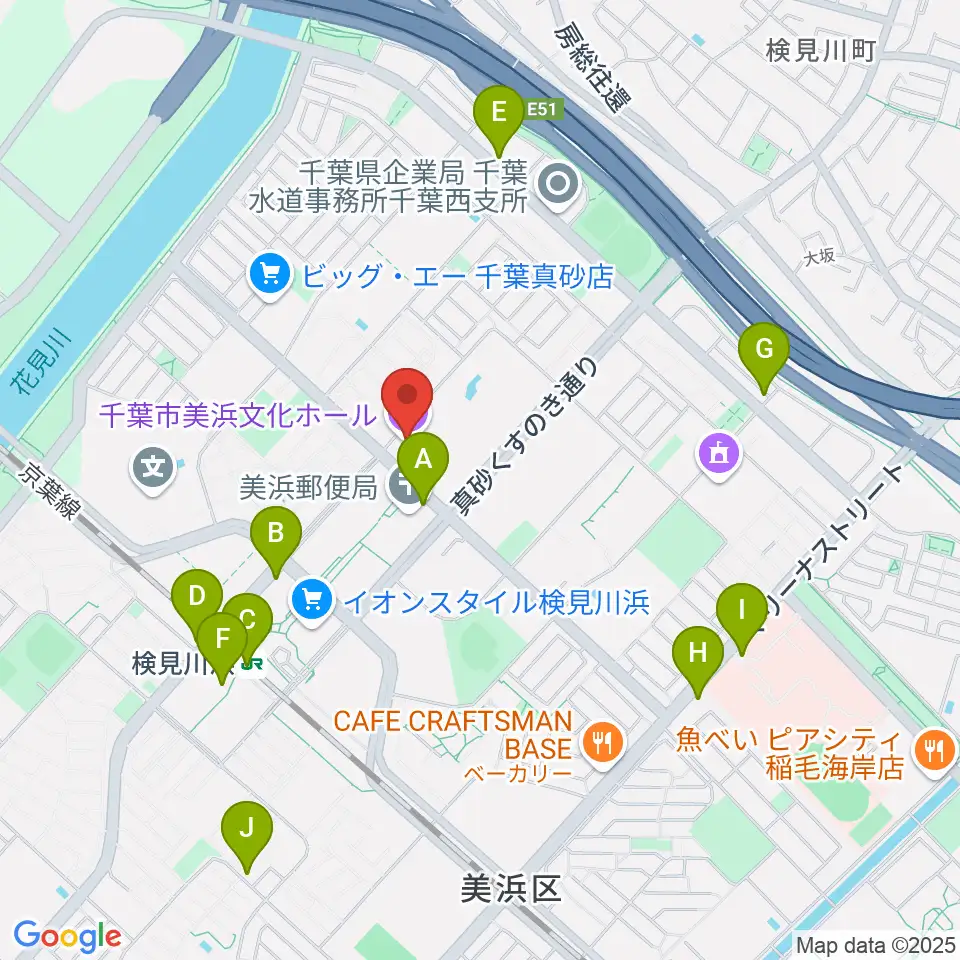 千葉市美浜文化ホール周辺のコンビニエンスストア一覧地図