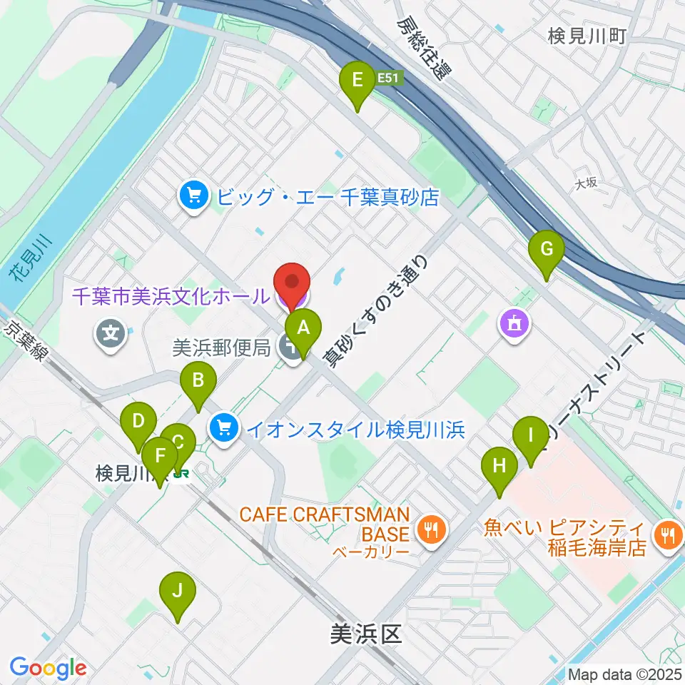 千葉市美浜文化ホール周辺のコンビニエンスストア一覧地図