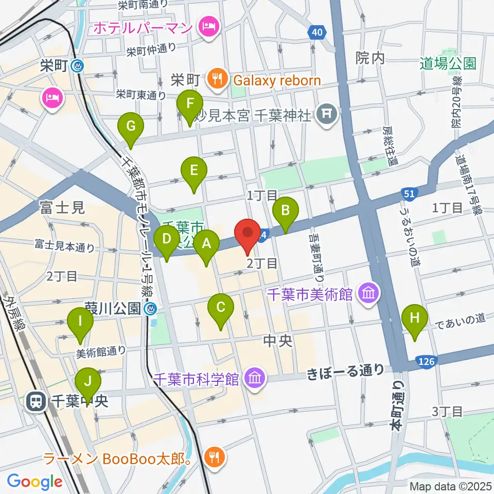 千葉市文化センター周辺のコンビニエンスストア一覧地図