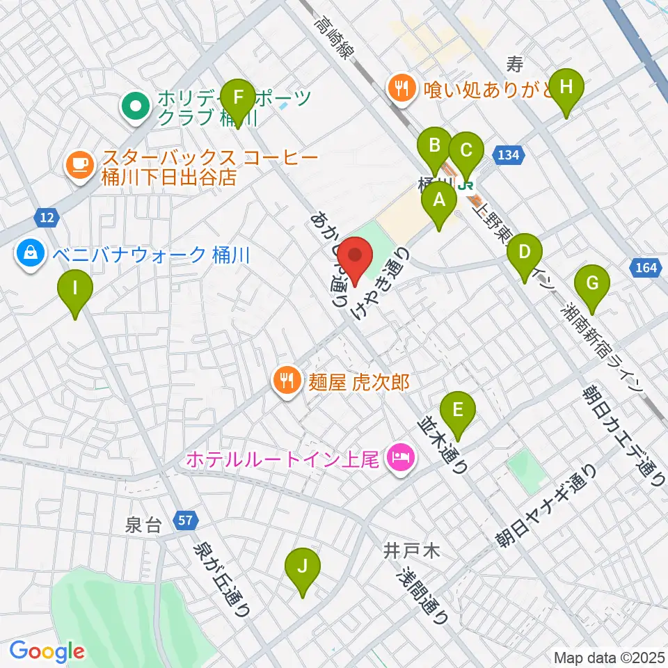 響の森 桶川市民ホール周辺のコンビニエンスストア一覧地図