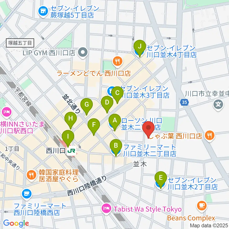 西川口Hearts周辺のコンビニエンスストア一覧地図