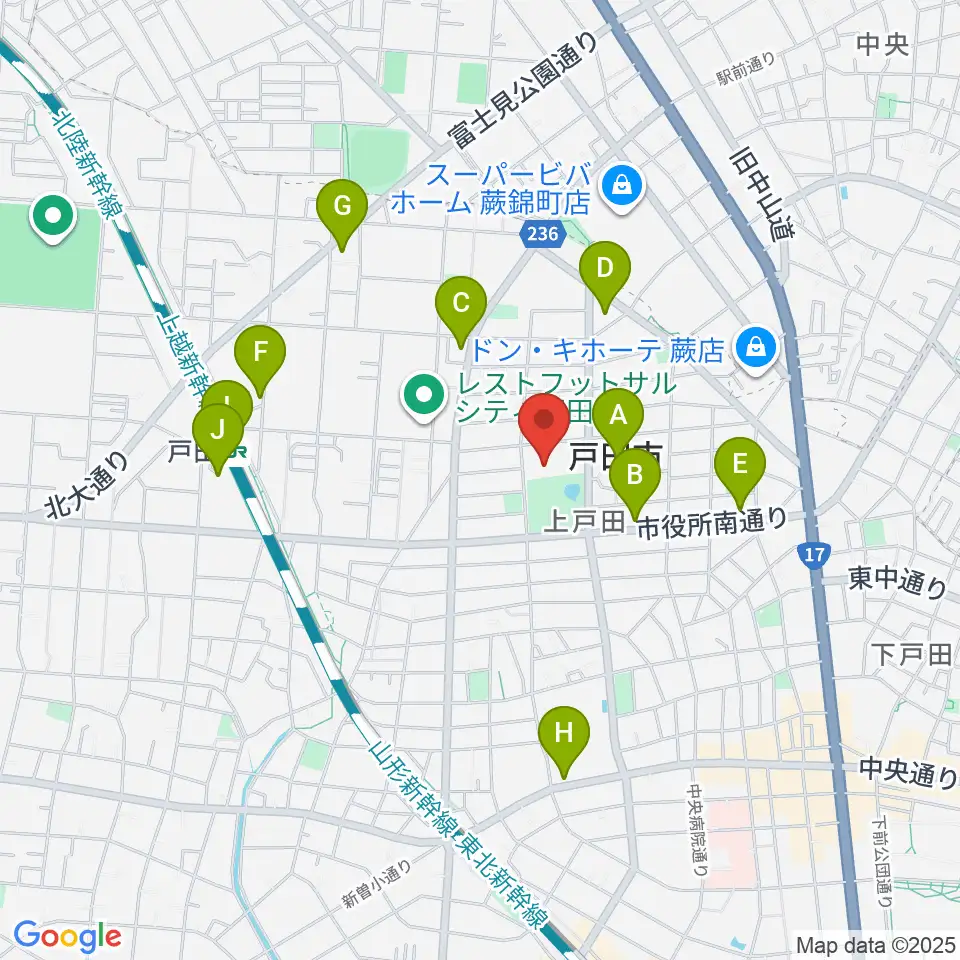 戸田市文化会館周辺のコンビニエンスストア一覧地図