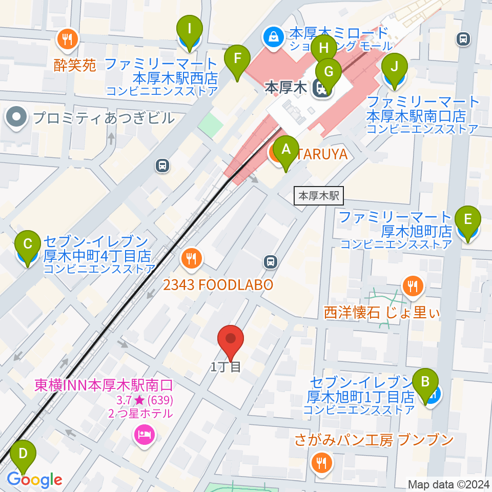 サンダースネイクアツギ周辺のコンビニエンスストア一覧地図