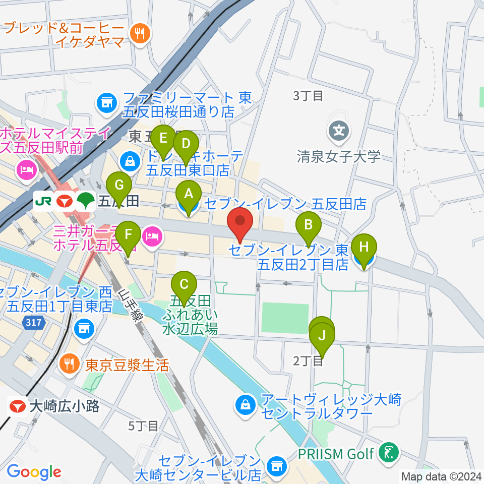 山口綾規スタジオ周辺のコンビニエンスストア一覧地図