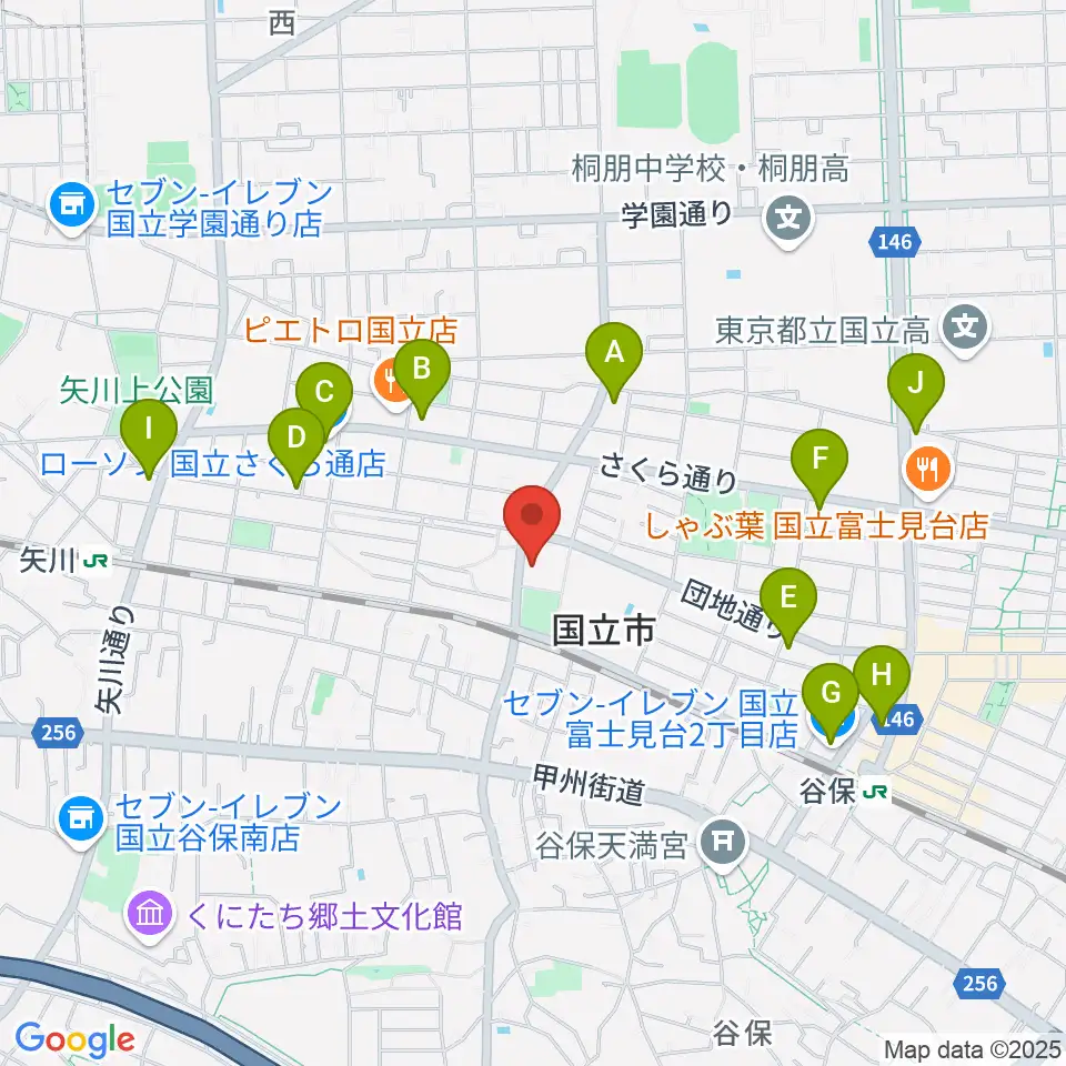 くにたち市民芸術小ホール周辺のコンビニエンスストア一覧地図