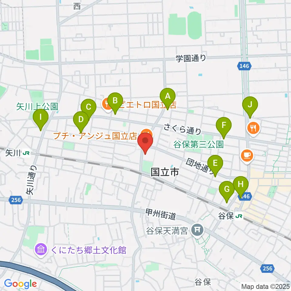くにたち市民芸術小ホール周辺のコンビニエンスストア一覧地図