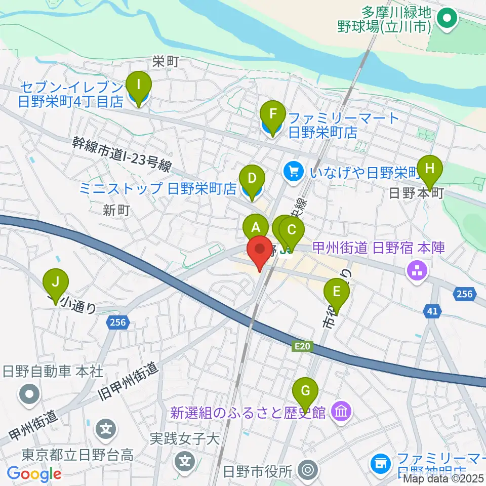 SoulK周辺のコンビニエンスストア一覧地図