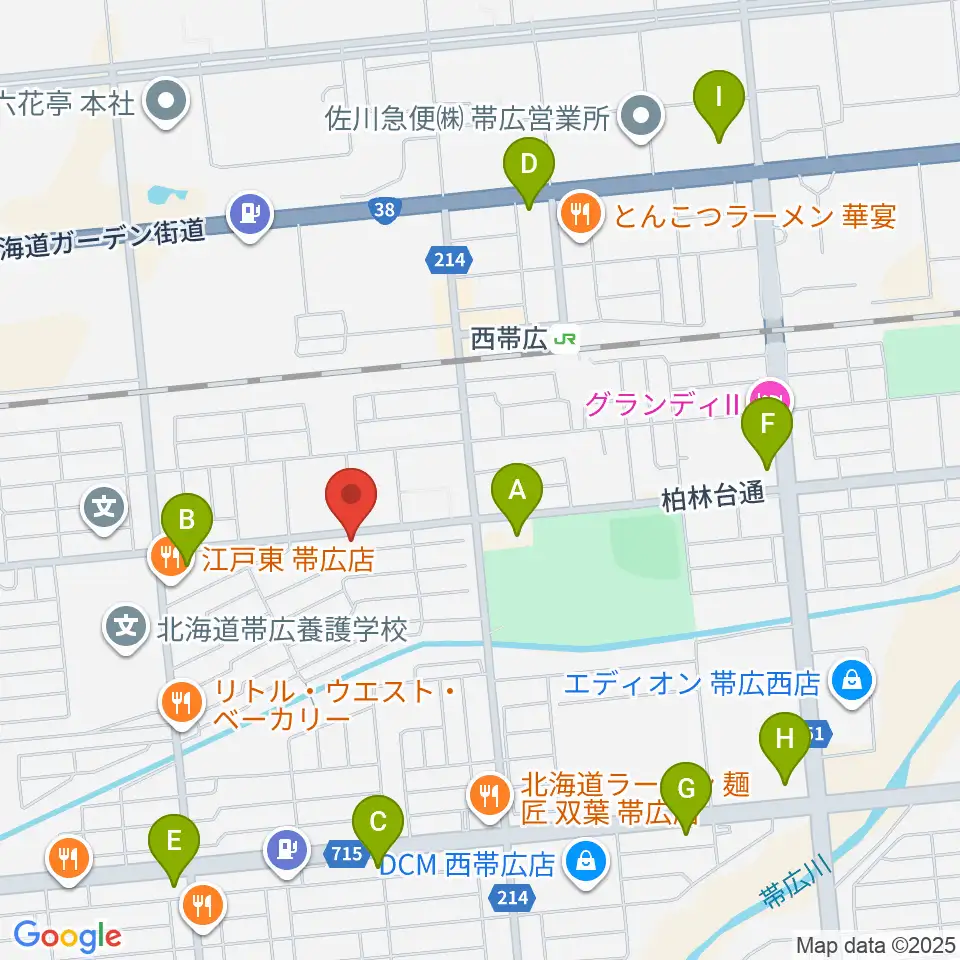 平井音楽事務所 十勝帯広の音楽教室周辺のコンビニエンスストア一覧地図