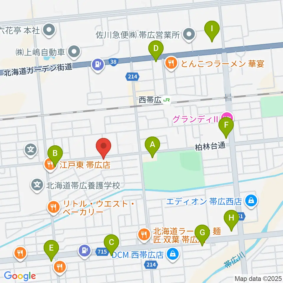 平井音楽事務所 十勝帯広の音楽教室周辺のコンビニエンスストア一覧地図