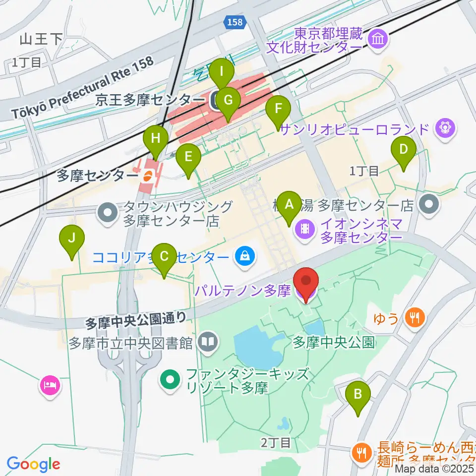 パルテノン多摩周辺のコンビニエンスストア一覧地図