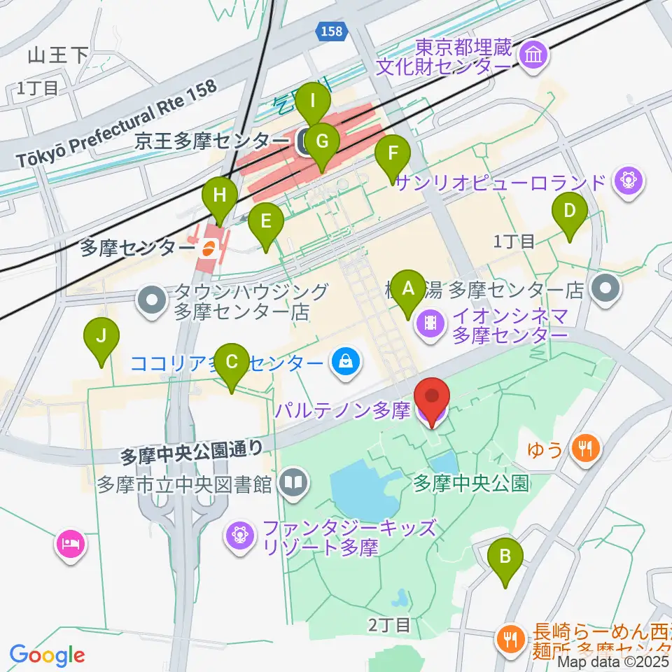 パルテノン多摩周辺のコンビニエンスストア一覧地図