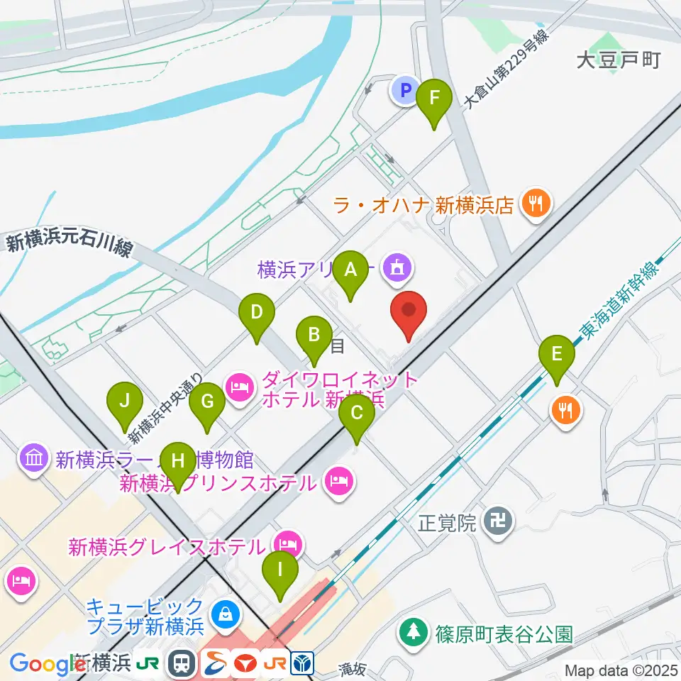 新横浜NEW SIDE BEACH周辺のコンビニエンスストア一覧地図