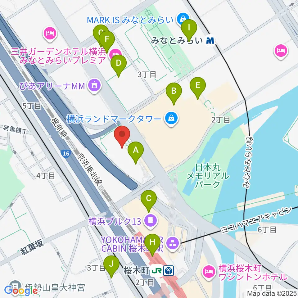 はまぎんホール ヴィアマーレ周辺のコンビニエンスストア一覧地図