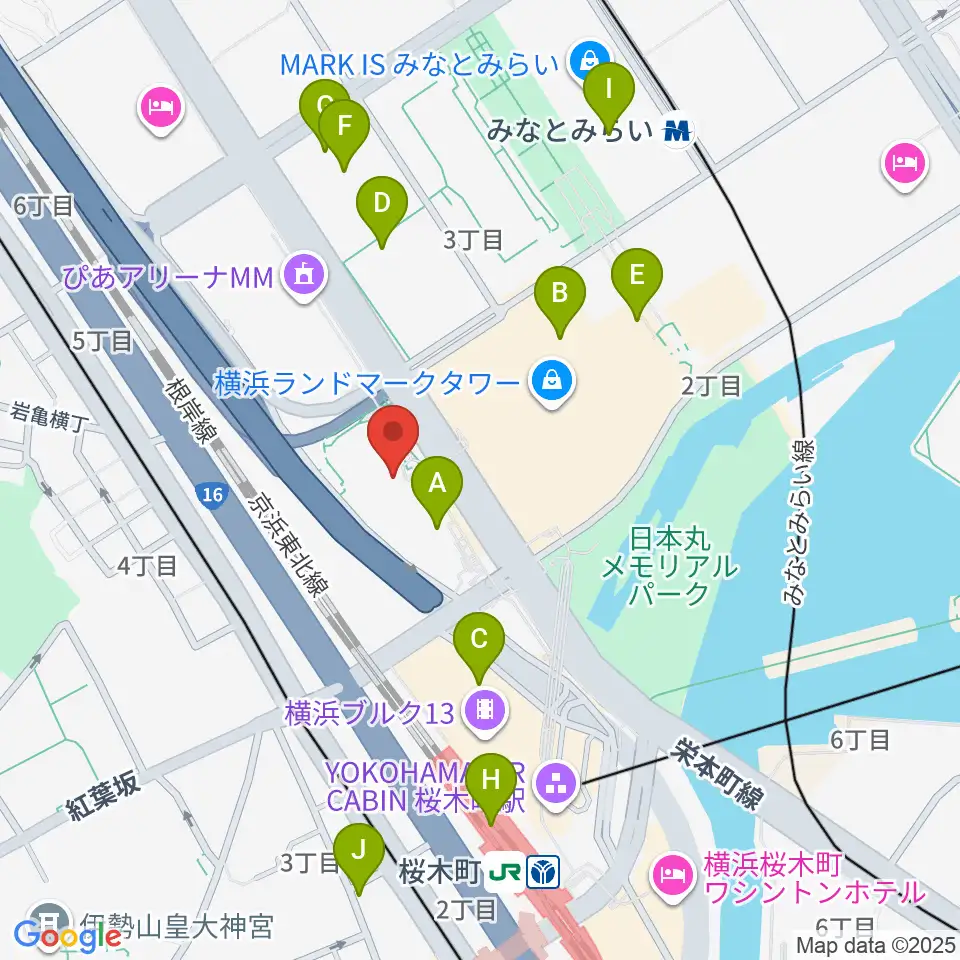 はまぎんホール ヴィアマーレ周辺のコンビニエンスストア一覧地図
