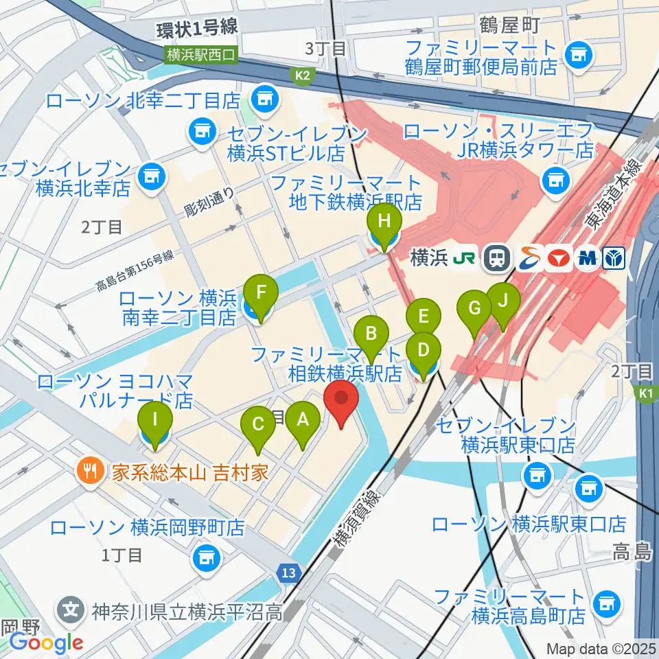 横浜サムズアップ周辺のコンビニエンスストア一覧地図