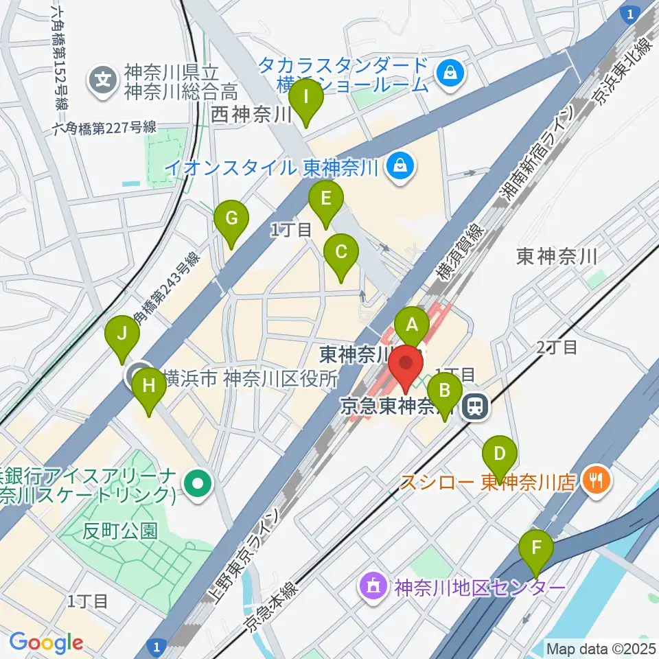 かなっくホール周辺のコンビニエンスストア一覧地図