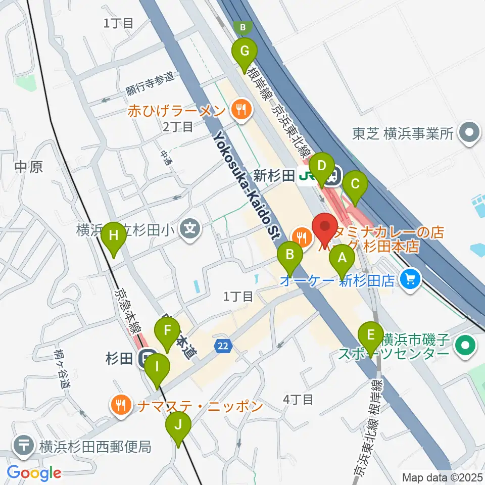 磯子区民文化センター杉田劇場周辺のコンビニエンスストア一覧地図