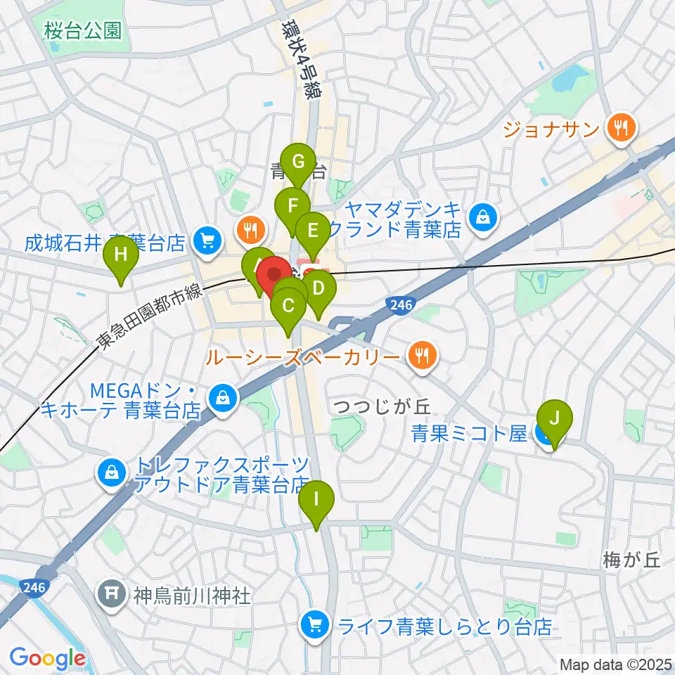 フィリアホール 横浜市青葉区民文化センター周辺のコンビニエンスストア一覧地図