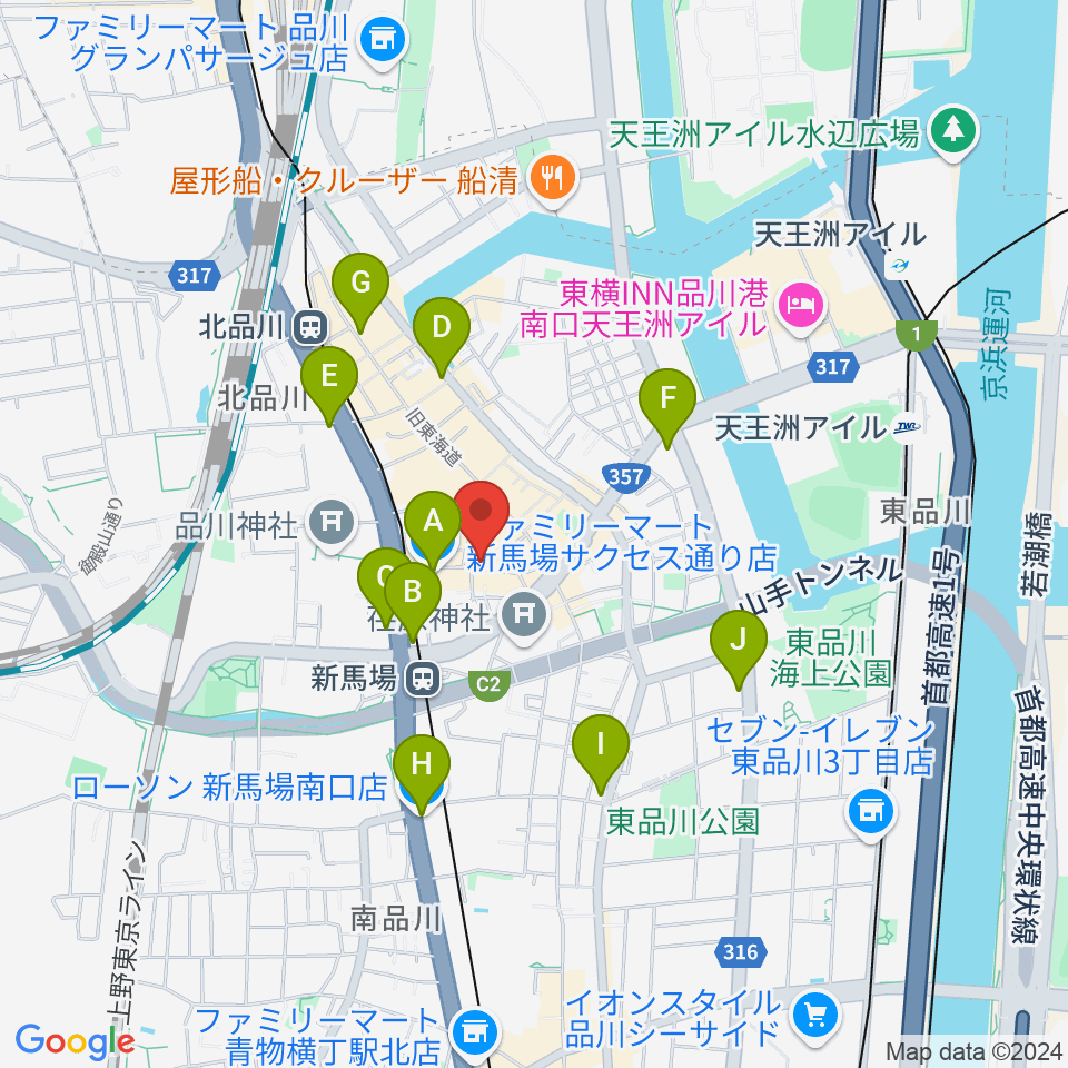 LIVE&BAR ARCO周辺のコンビニエンスストア一覧地図