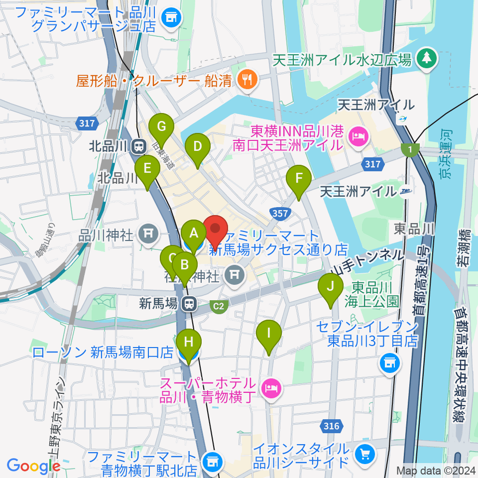 LIVE&BAR ARCO周辺のコンビニエンスストア一覧地図