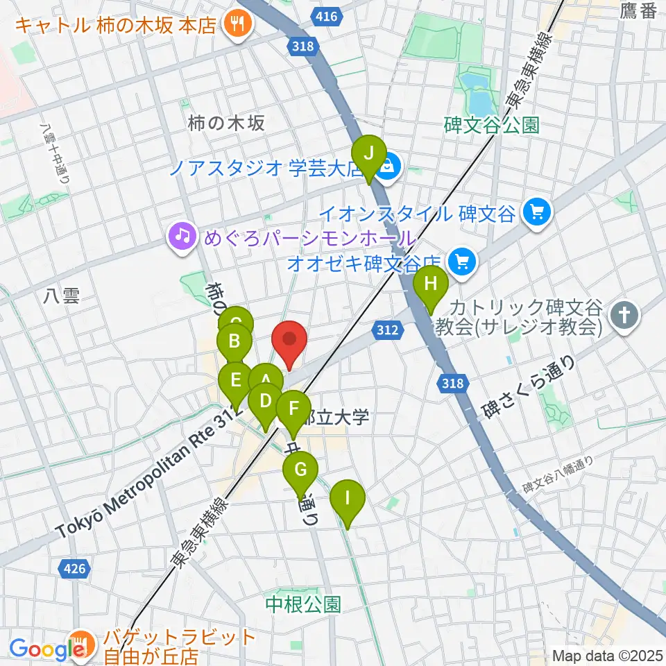 都立大学ジャミン周辺のコンビニエンスストア一覧地図