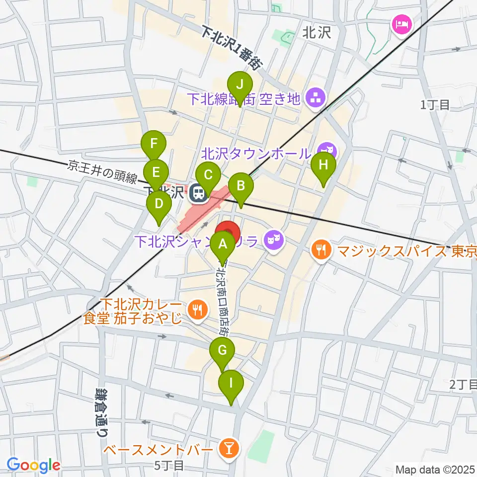 下北沢モナレコード周辺のコンビニエンスストア一覧地図