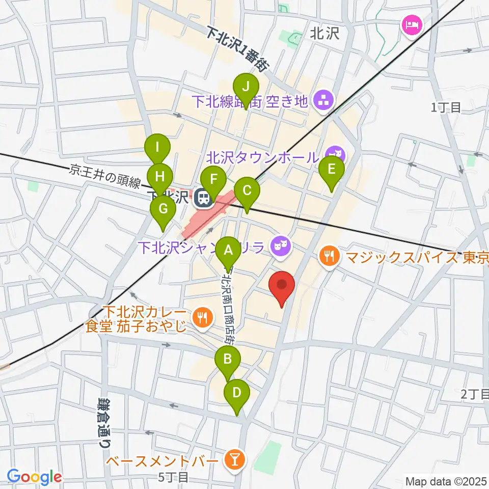 下北沢MOSAiC周辺のコンビニエンスストア一覧地図
