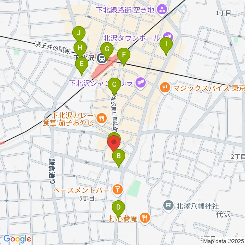 下北沢440周辺のコンビニエンスストア一覧地図