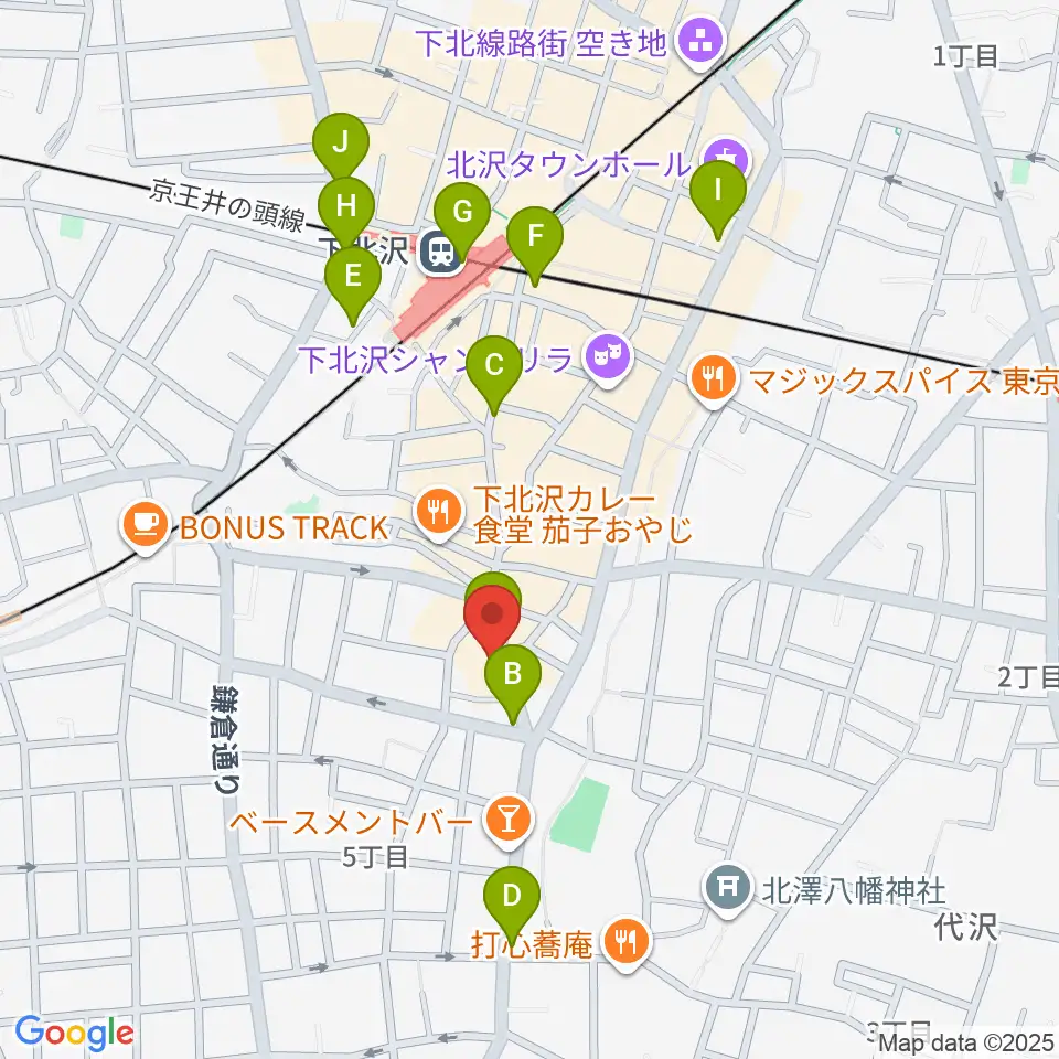 下北沢440周辺のコンビニエンスストア一覧地図